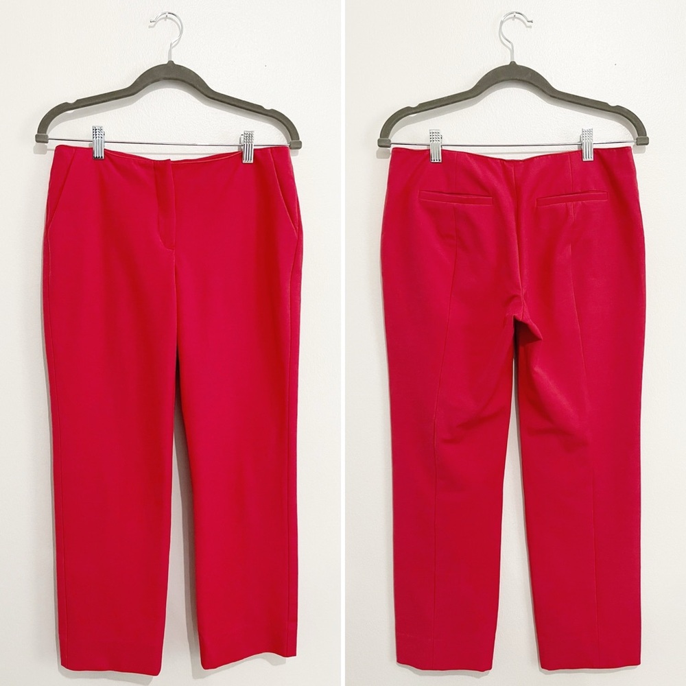 Emporio Armani Women’s Red Crop Classic Trousers Pants Business Casual Size M/L